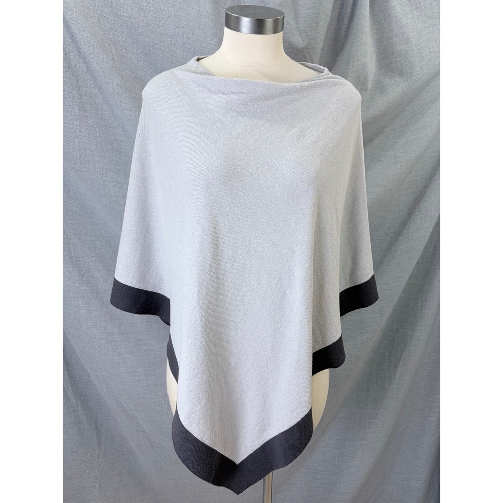 J.Jill Gray Cotton Linen Blend Knit Poncho Cape‎ J. Jill OS AS IS